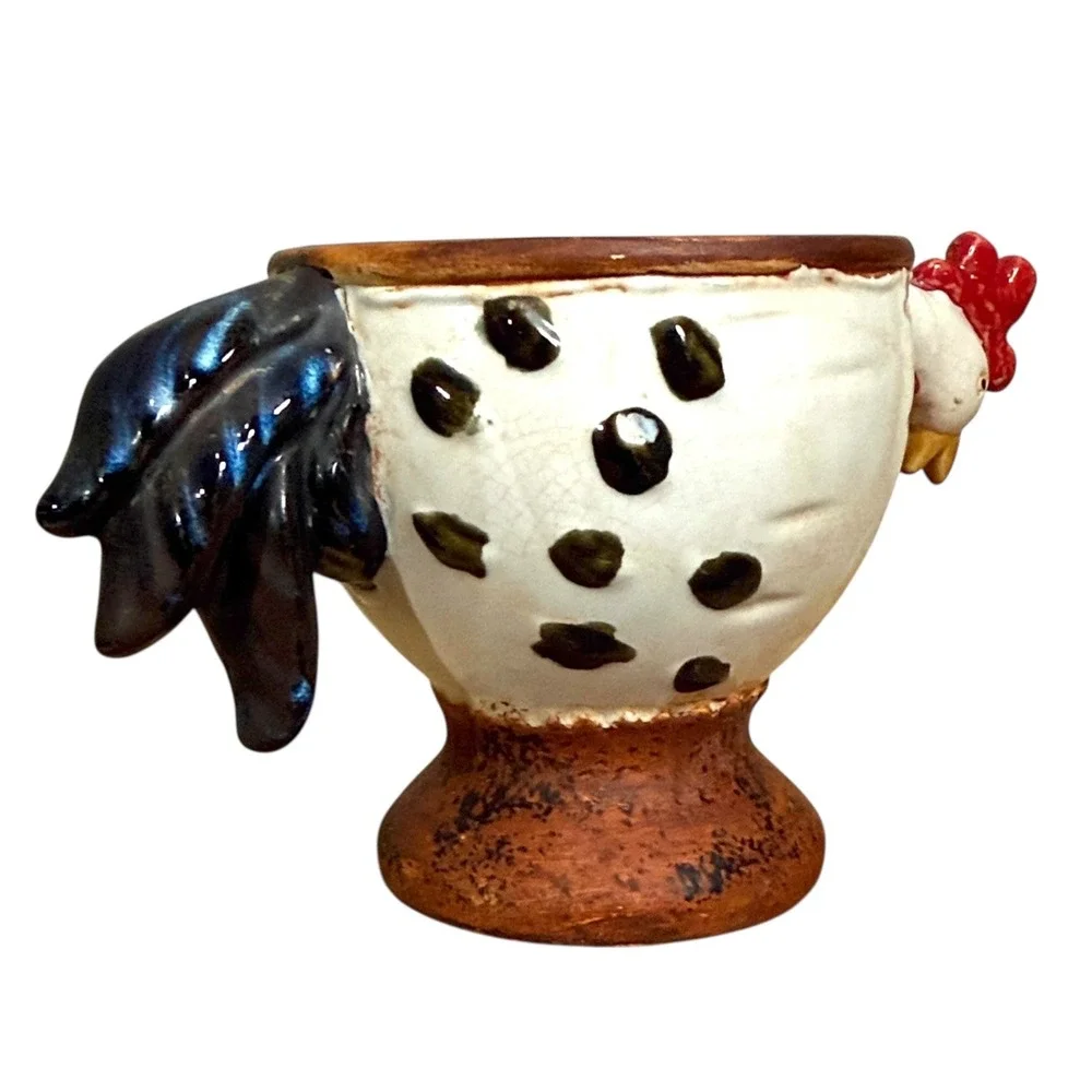 Rustic Ceramic Rooster Planter Pot Farmhouse Country‎ Garden Farmhouse Decor